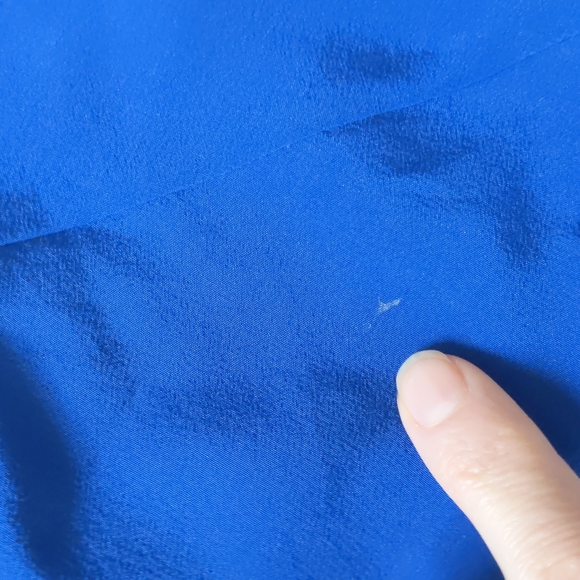 Wilfred Aritzia blue silk open back sleeveless stretch elastic waist mini dress - Picture 6 of 14